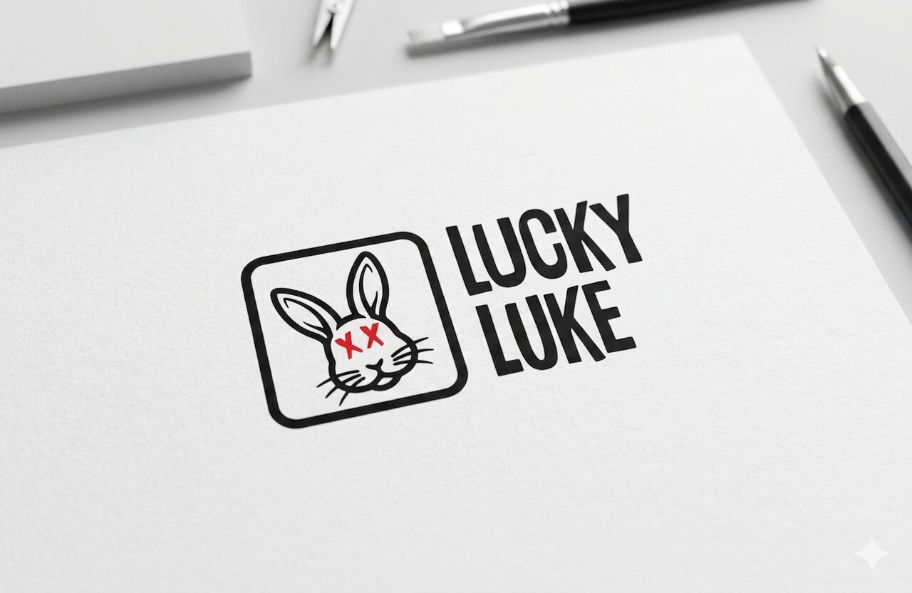 Lucky Luke rabbit logo mockup