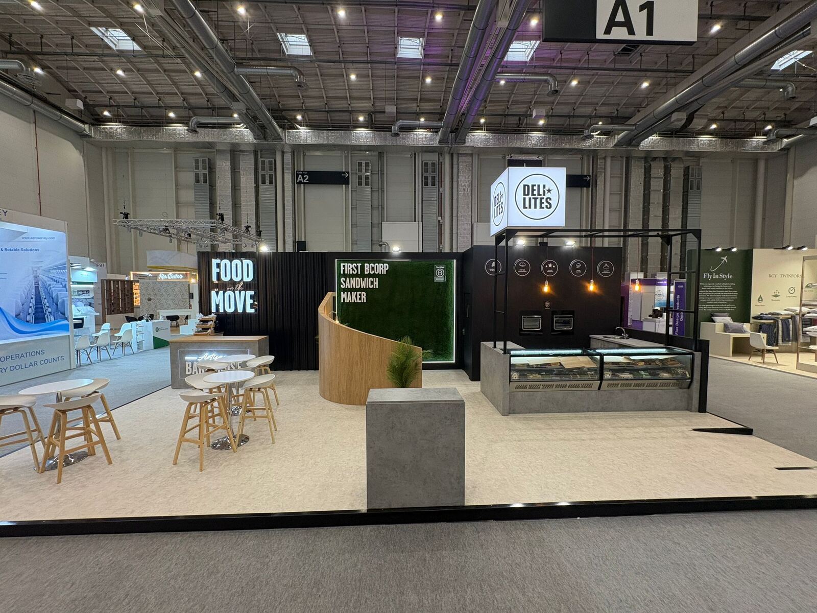 DELI LITES stand, wide view