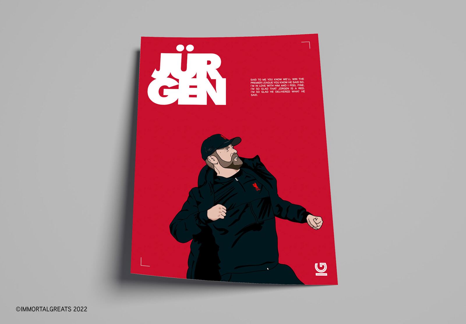Jürgen Klopp illustration print mockup