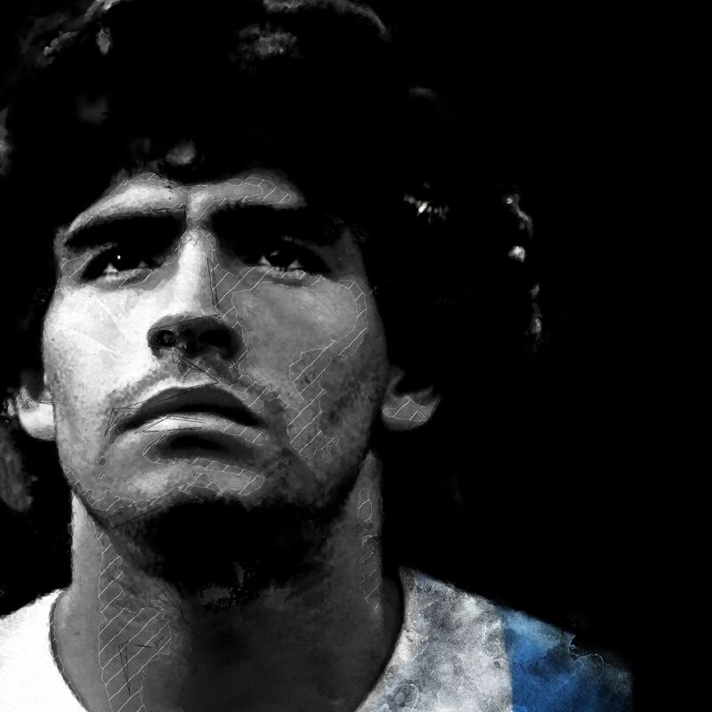 Maradona illustration detail