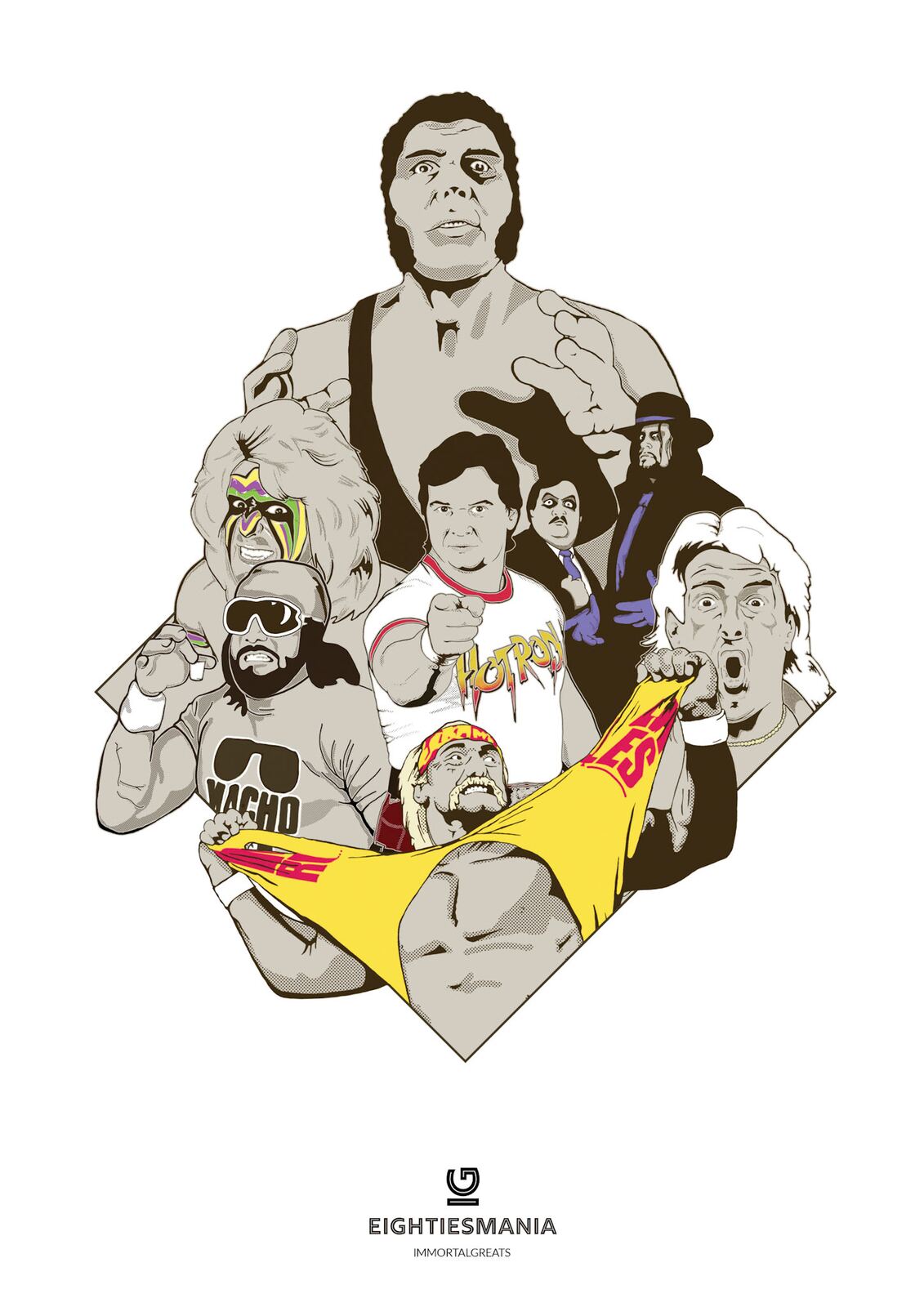 Eightiesmania wrestling illustration